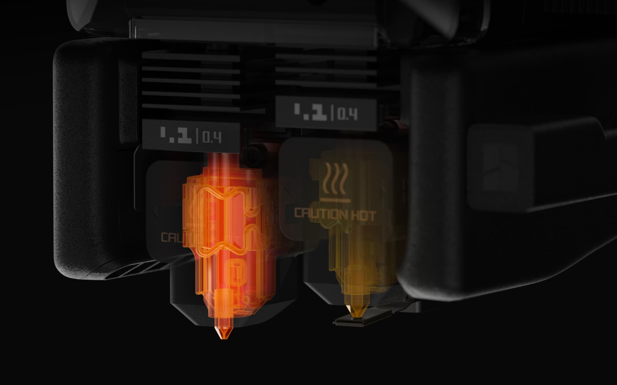 H2D Dual Hotend, aktiv